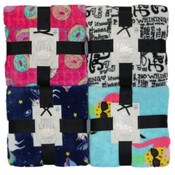 Wholesale - 50"x60" PRINTED PLUSH THROW, UPC: 194382110003